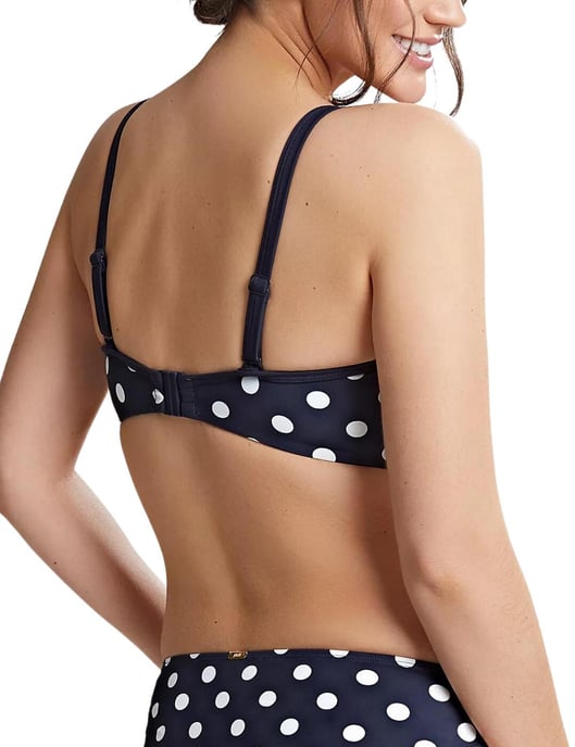 Panache Anya Riva Spot Twist Bandeau Bikini top - Navy/Vanilla - Image 3