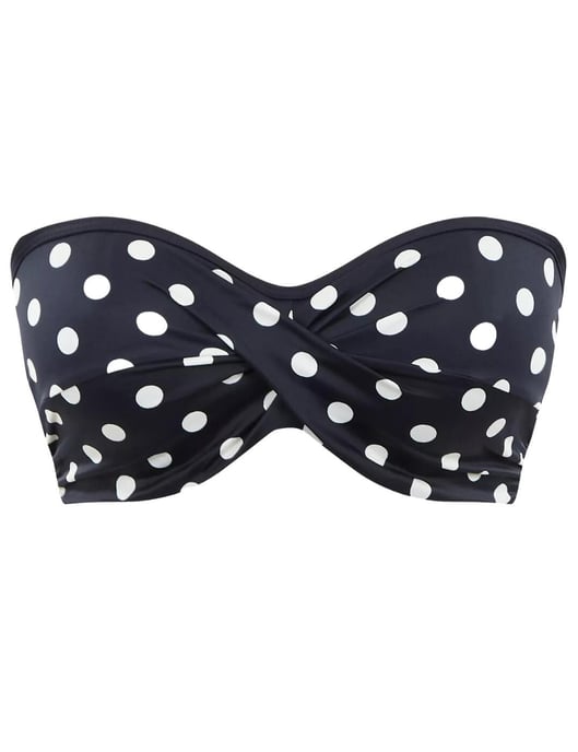 Panache Anya Riva Spot Twist Bandeau Bikini top - Navy/Vanilla - Image 5