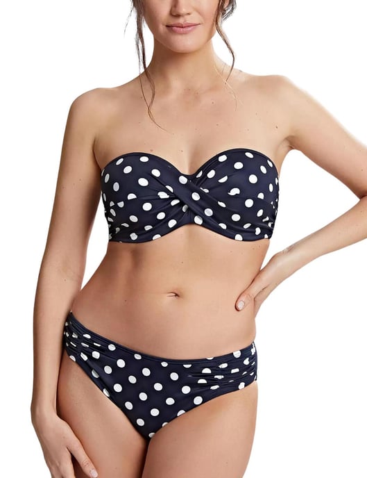 Panache Anya Riva Spot Twist Bandeau Bikini top - Navy/Vanilla - Image 6