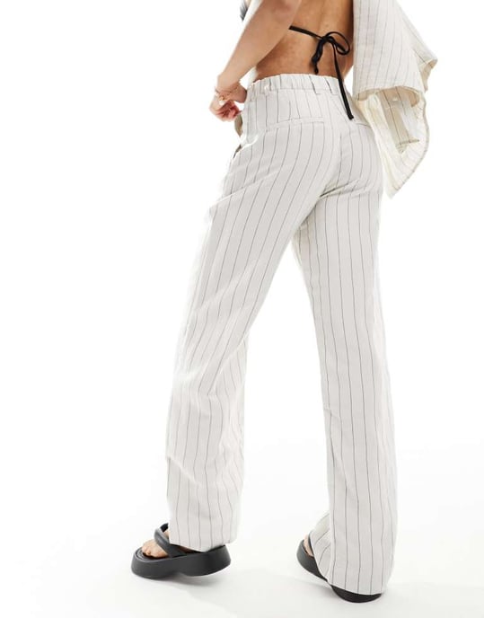 Lindex Ragna co-ord linen blend beach relaxed trouser in beige - Image 3
