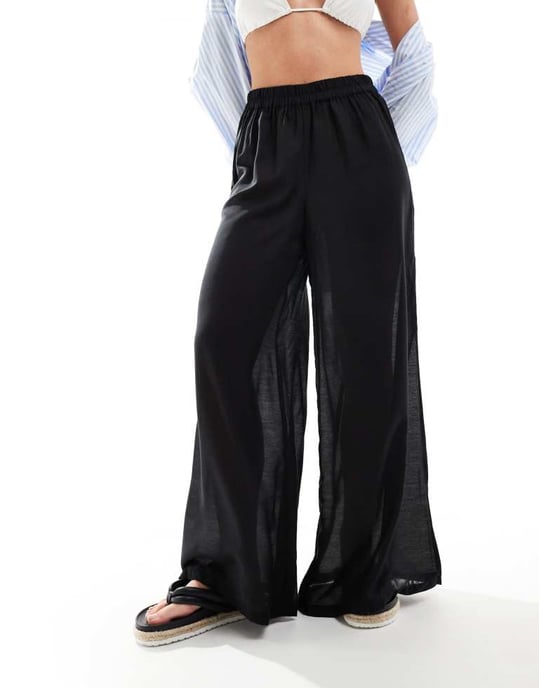 Vero Moda Petite strandbyxa svart - Image 3