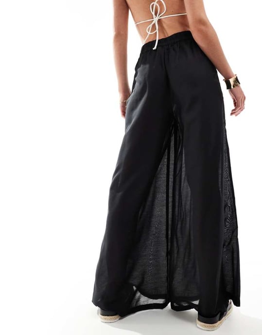Vero Moda Petite strandbyxa svart - Image 4