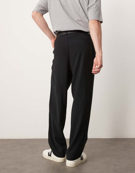 ASOS DESIGN löst sittande skaterbyxor i svart - Image 4