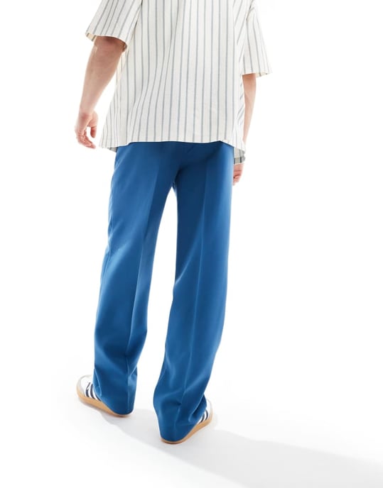 ASOS DESIGN smarta vida byxor i mörkblått - Image 2