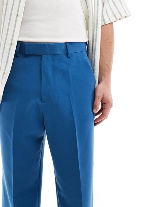 ASOS DESIGN smarta vida byxor i mörkblått - Image 3