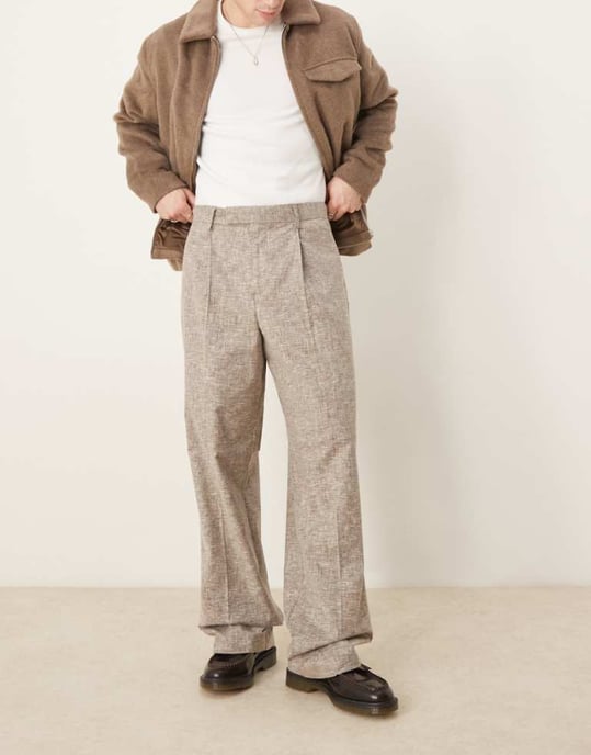 ASOS DESIGN smart vida byxor i ljusgrå melange - Image 1