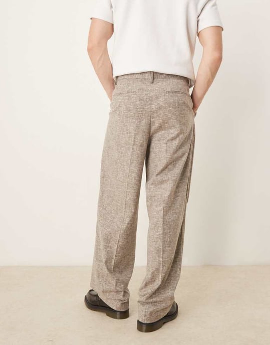 ASOS DESIGN smart vida byxor i ljusgrå melange - Image 3