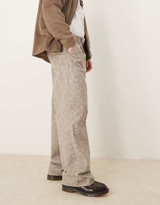 ASOS DESIGN smart vida byxor i ljusgrå melange - Image 4