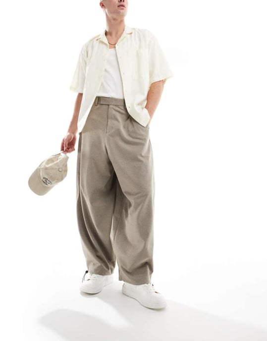 ASOS DESIGN smart vida byxor i brunt twill - Image 1