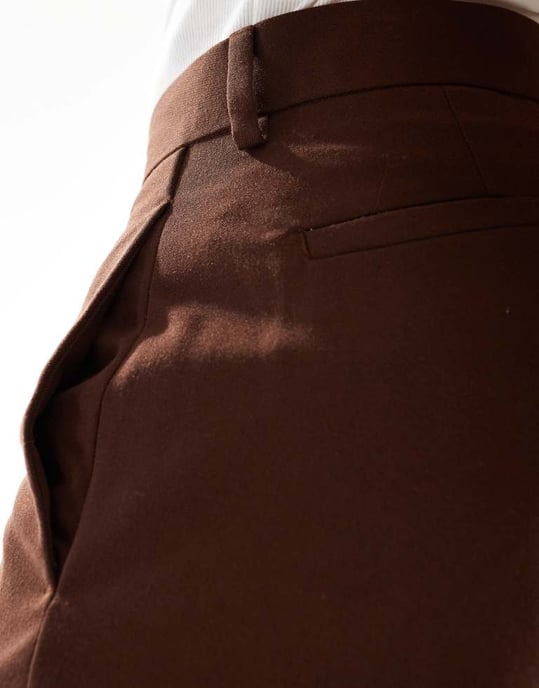 ASOS DESIGN smart vida byxor i brun - Image 3