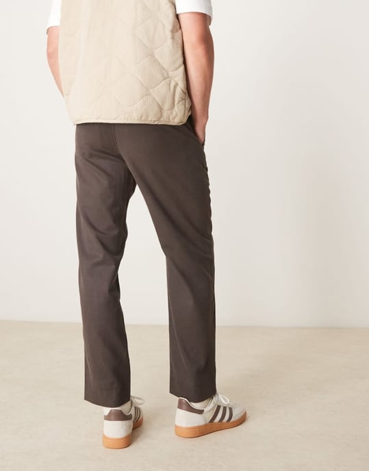Abercrombie & Fitch loose pull on trousers in brown - Image 3