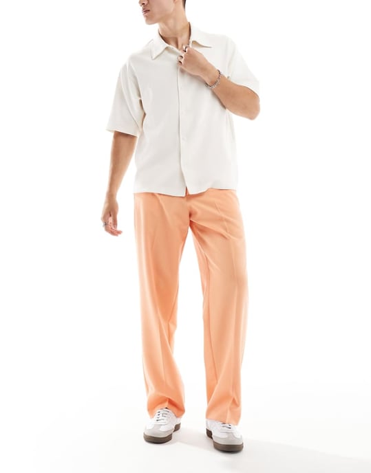 ASOS DESIGN smart vintage flare-byxor i orange - Image 1