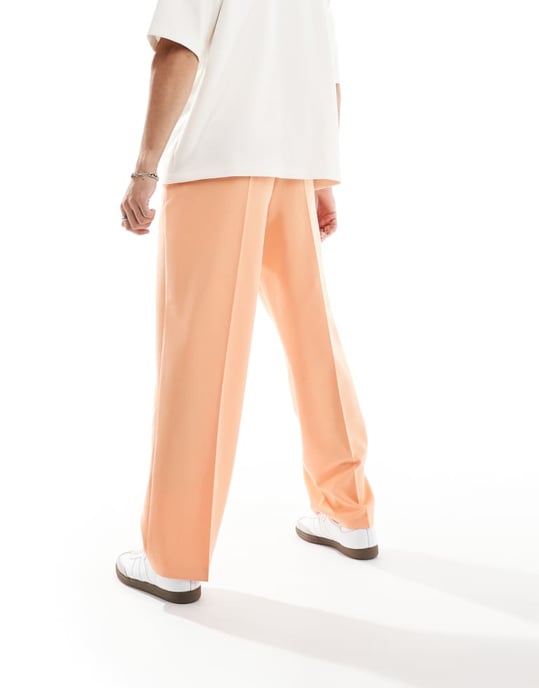 ASOS DESIGN smart vintage flare-byxor i orange - Image 4