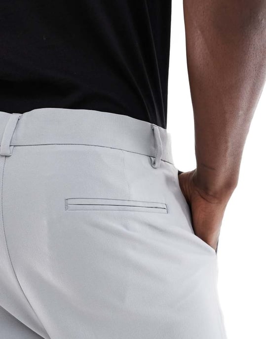 ASOS DESIGN tapered kostymbyxor i grått - Image 3