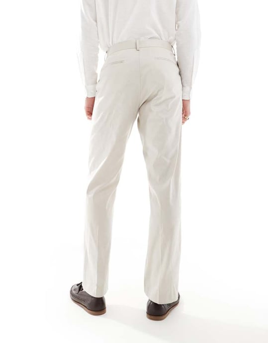 ASOS DESIGN rak linnebyxa i stenfarben - Image 2