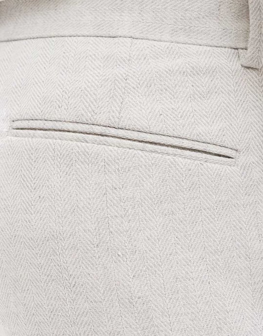 ASOS DESIGN smala kostymbyxor med ull i isgrå herringbone - Image 3