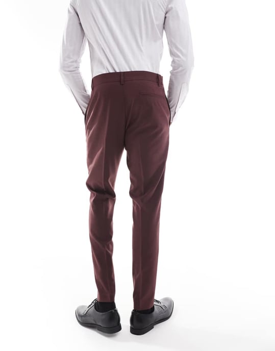 ASOS DESIGN smala kostymbyxor i brunt - Image 4