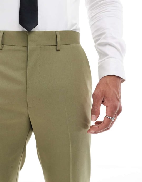 ASOS DESIGN slim byxor i salvia - Image 2