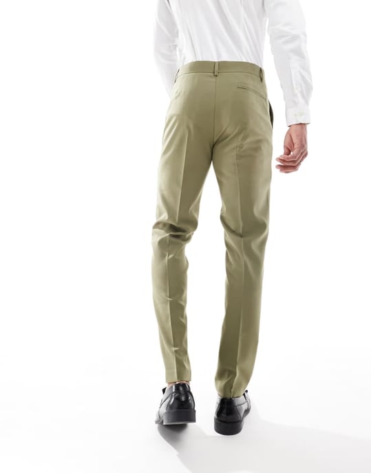 ASOS DESIGN slim byxor i salvia - Image 3