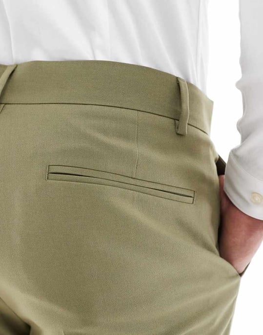 ASOS DESIGN slim byxor i salvia - Image 4