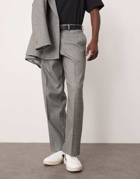 ASOS DESIGN tunga vida kostymbyxor i grått - Image 3