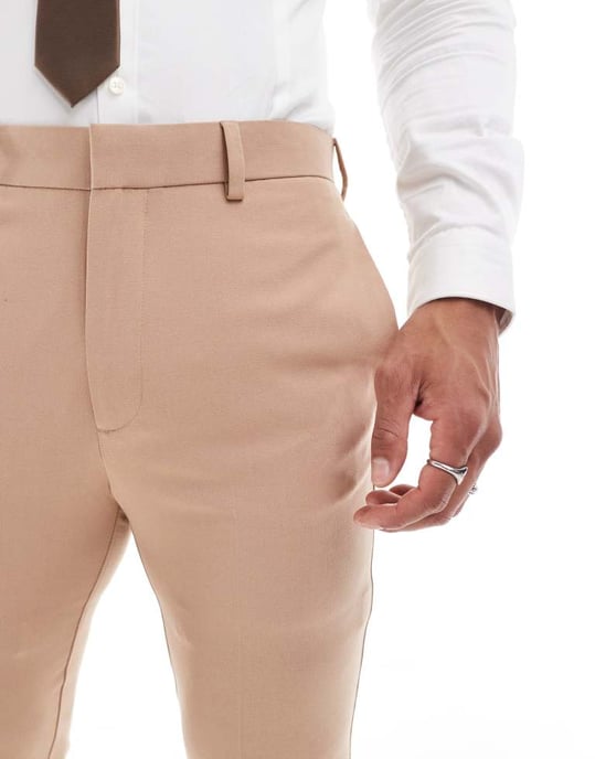 ASOS DESIGN super slim kostymbyxor i mörk sten - Image 3