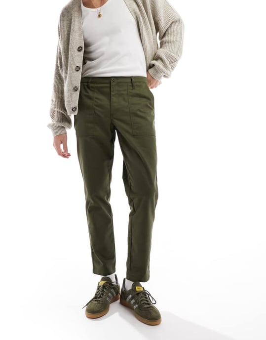 ASOS DESIGN snäva byxor i grön - Image 4