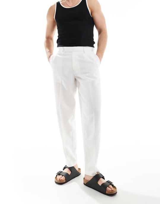 ASOS DESIGN smart oversized tapered byxor i vitt - Image 2
