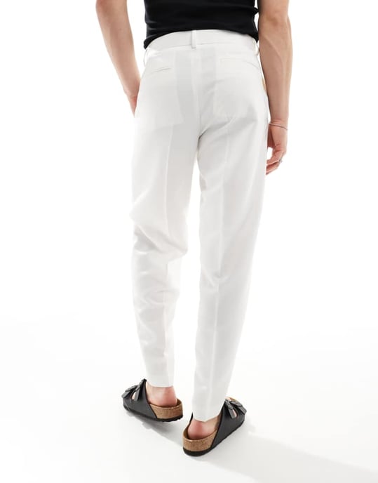 ASOS DESIGN smart oversized tapered byxor i vitt - Image 4