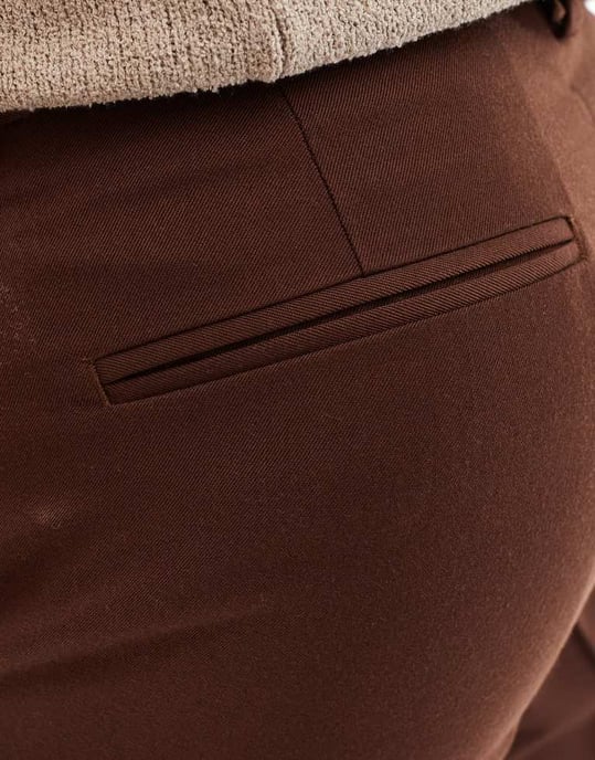 ASOS DESIGN smart tapered byxor i brun - Image 2