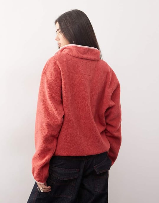 Columbia Helvetia II cropped half snap fleece in dare devil, pink sand - Image 4