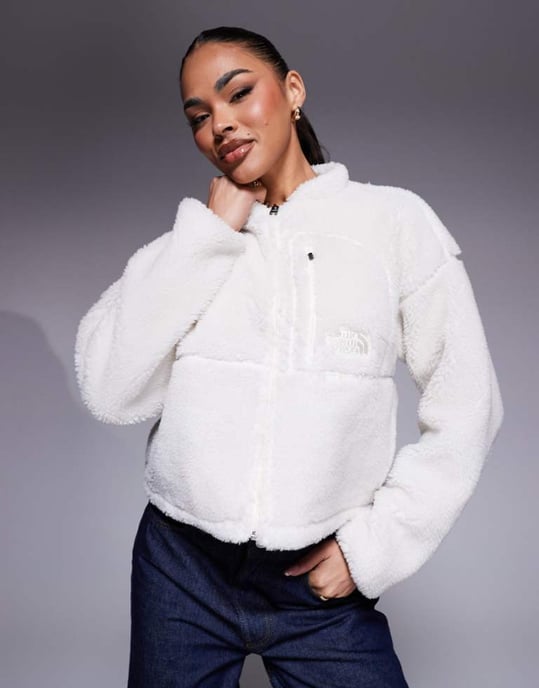 The North Face Extreme Pile full zip borg fleece jacket in off white - Image 1