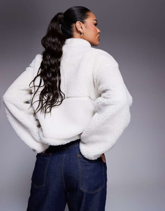 The North Face Extreme Pile full zip borg fleece jacket in off white - Image 4