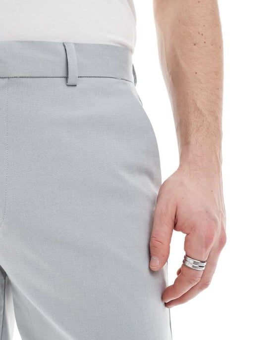 ASOS DESIGN smart slim fit byxor i grått - Image 4