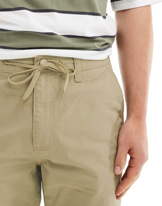 ASOS DESIGN rak passform ripstopbyxor i salviagrön - Image 4