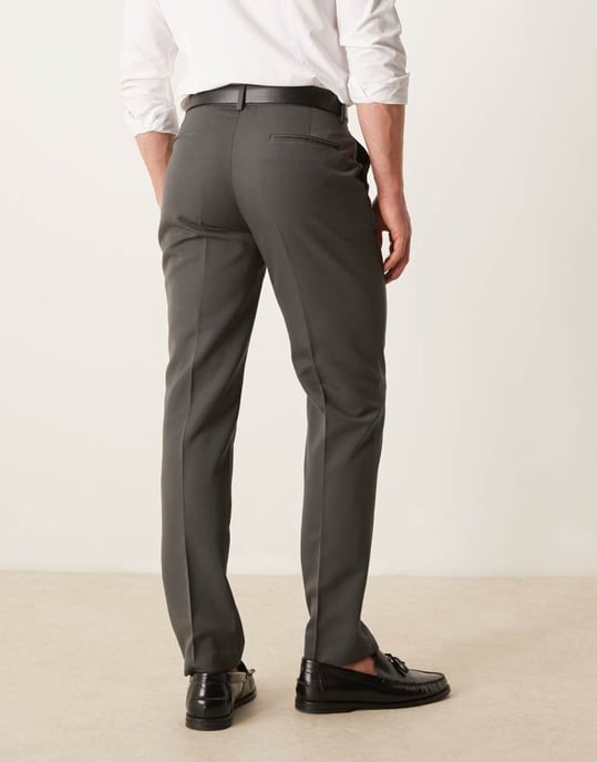 ASOS DESIGN smart slim fit byxor i mörkgrått - Image 3