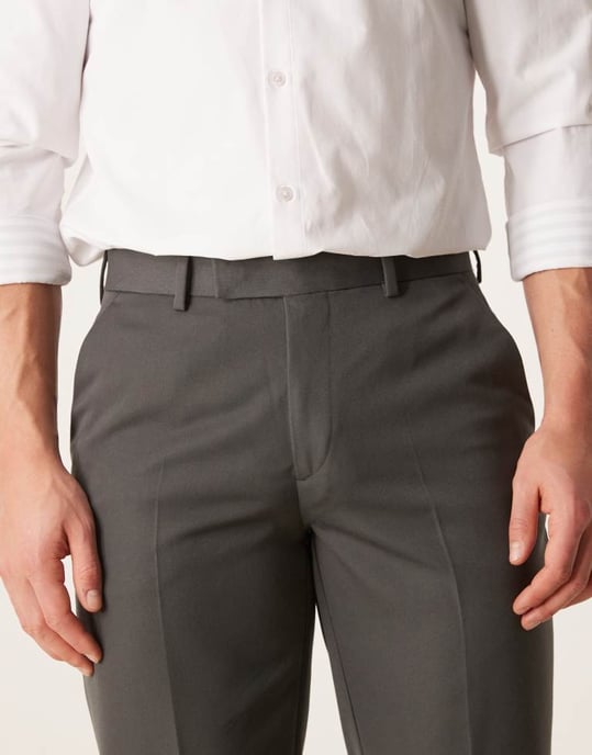 ASOS DESIGN smart slim fit byxor i mörkgrått - Image 4