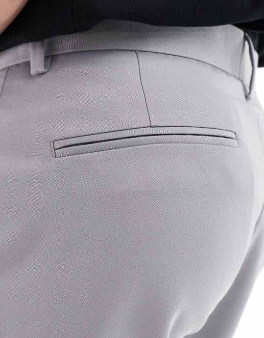 ASOS DESIGN smart raka byxor i ljusgrå - Image 4