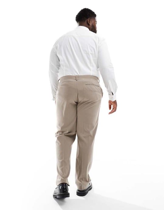 ASOS DESIGN smart raka byxor i stenfärg - Image 4
