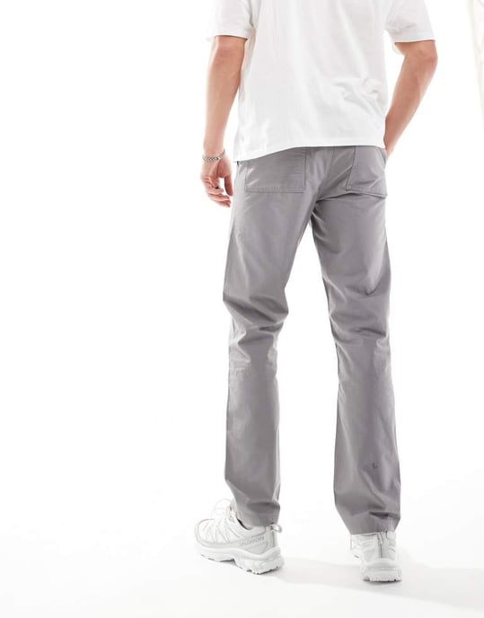 ASOS DESIGN raka ripstopbyxor i grått - Image 3