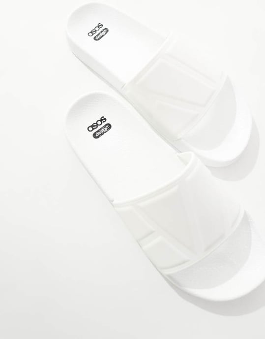 ASOS DESIGN flip-flop-sandaler i vitt - Image 2