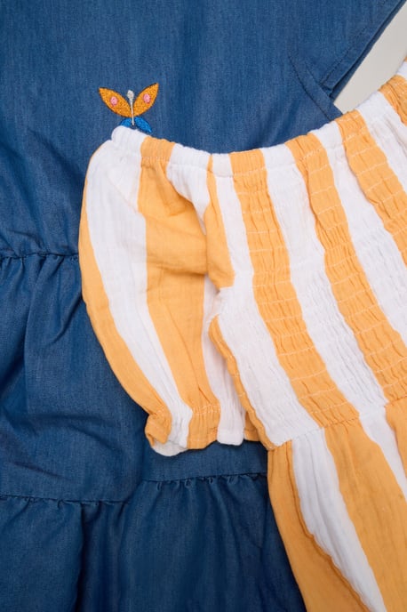 2-Pack Stripe and Chambray Dresses - Image 3