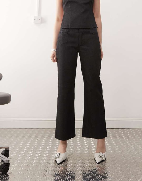 Motel Padali cropped co-ord trouser in dark indigo - Image 3