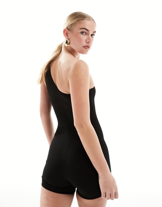 SNDYS ribbad cut-out body i svart - Image 2