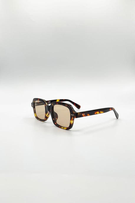 Bold Square Sunglasses In Tortoiseshell - Image 2