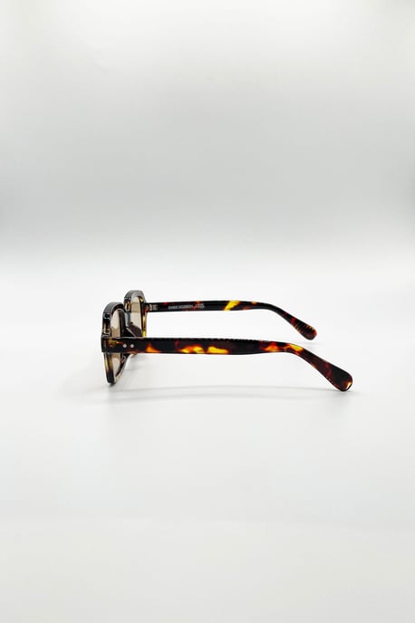 Bold Square Sunglasses In Tortoiseshell - Image 3