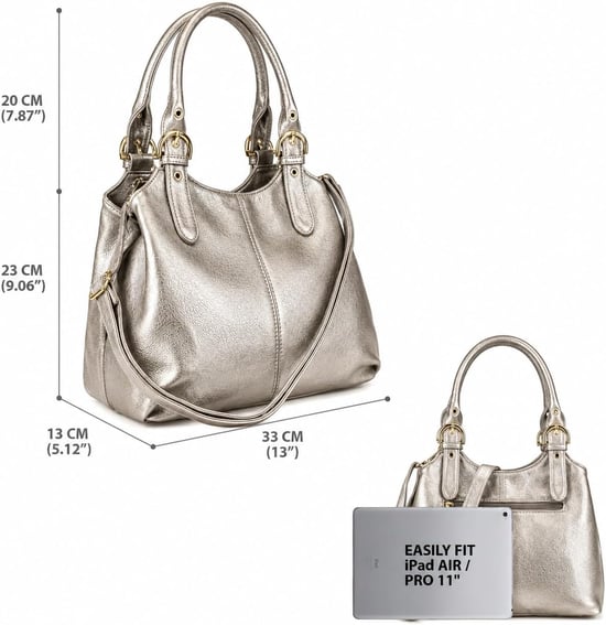 Women's Handbag Multi Pocket Tote Shoulder Bag in Metallic - Image 3