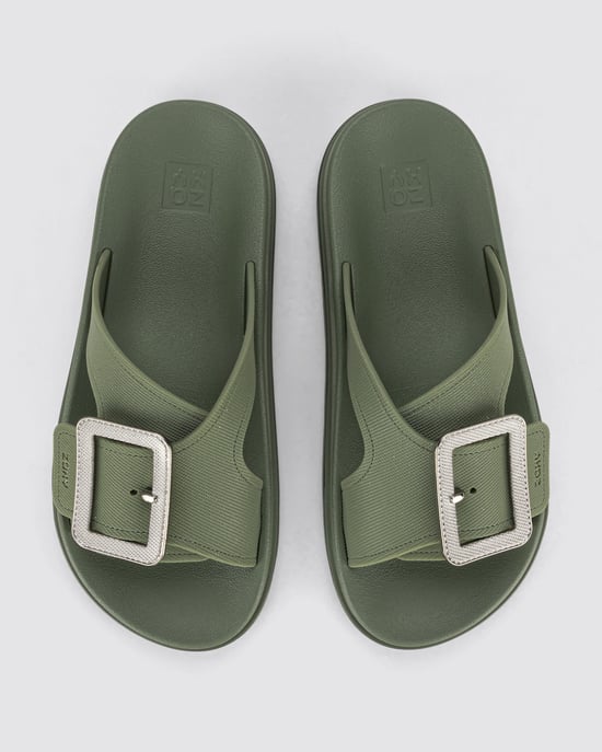 Zaxy Womens Vibe Slide Ad Green - Image 3