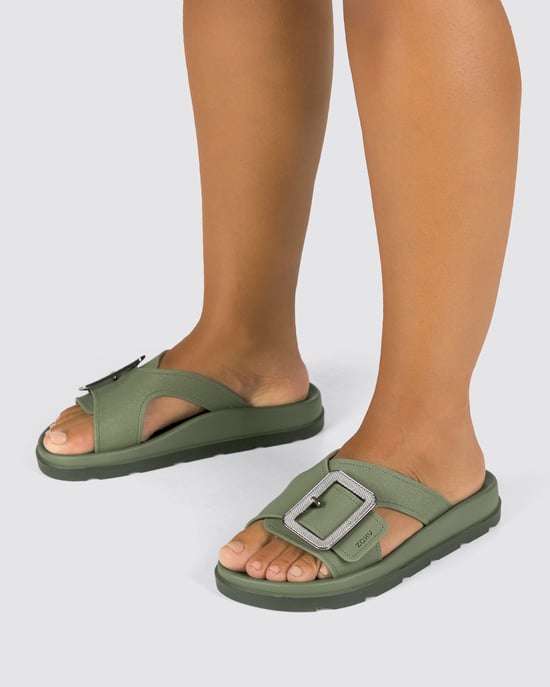 Zaxy Womens Vibe Slide Ad Green - Image 5