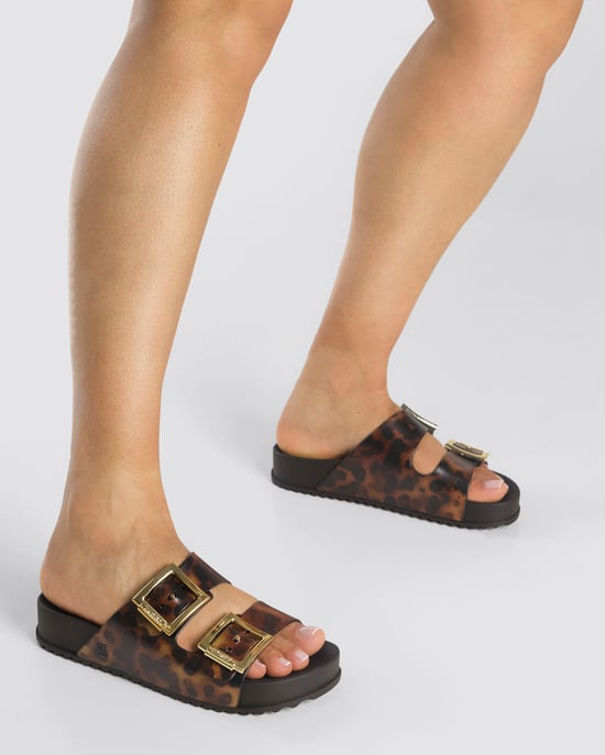 Zaxy Womens Partner Slide New Ad Brown/ Turtle - Image 5